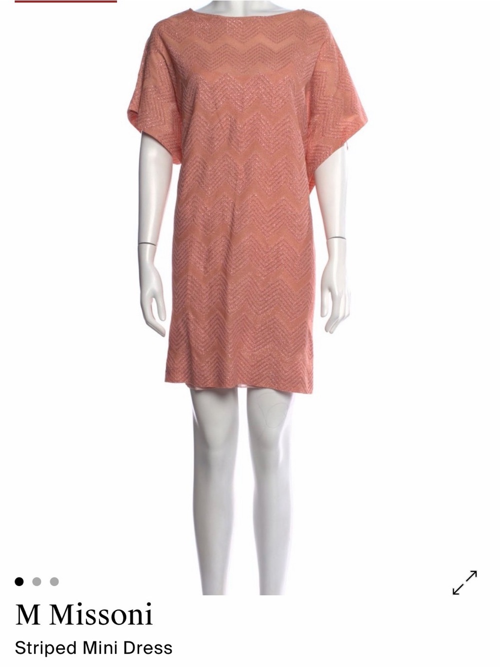 M by Missoni Coral Mini Dress with slip Medium 8-10